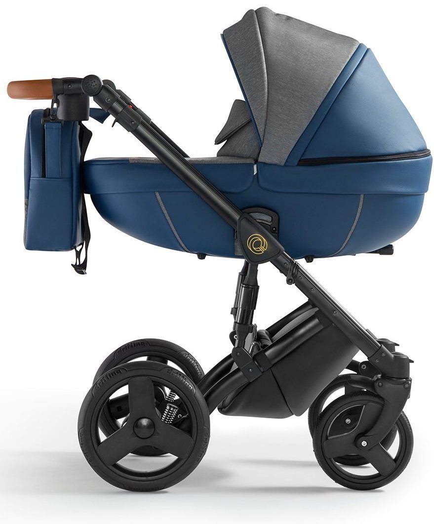 Orion Stroller 3in1 5 Deep Blue Eco Leather – 3in1 Baby Pram Stroller Travel System with Car Seat – LuxePram UK