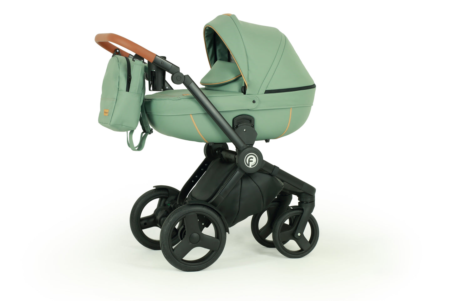 Futuro Stroller 3 in 1 Travel System 9 Mint Green Eco Leather – 3in1 Baby Pram Stroller Travel System with Car Seat – LuxePram UK