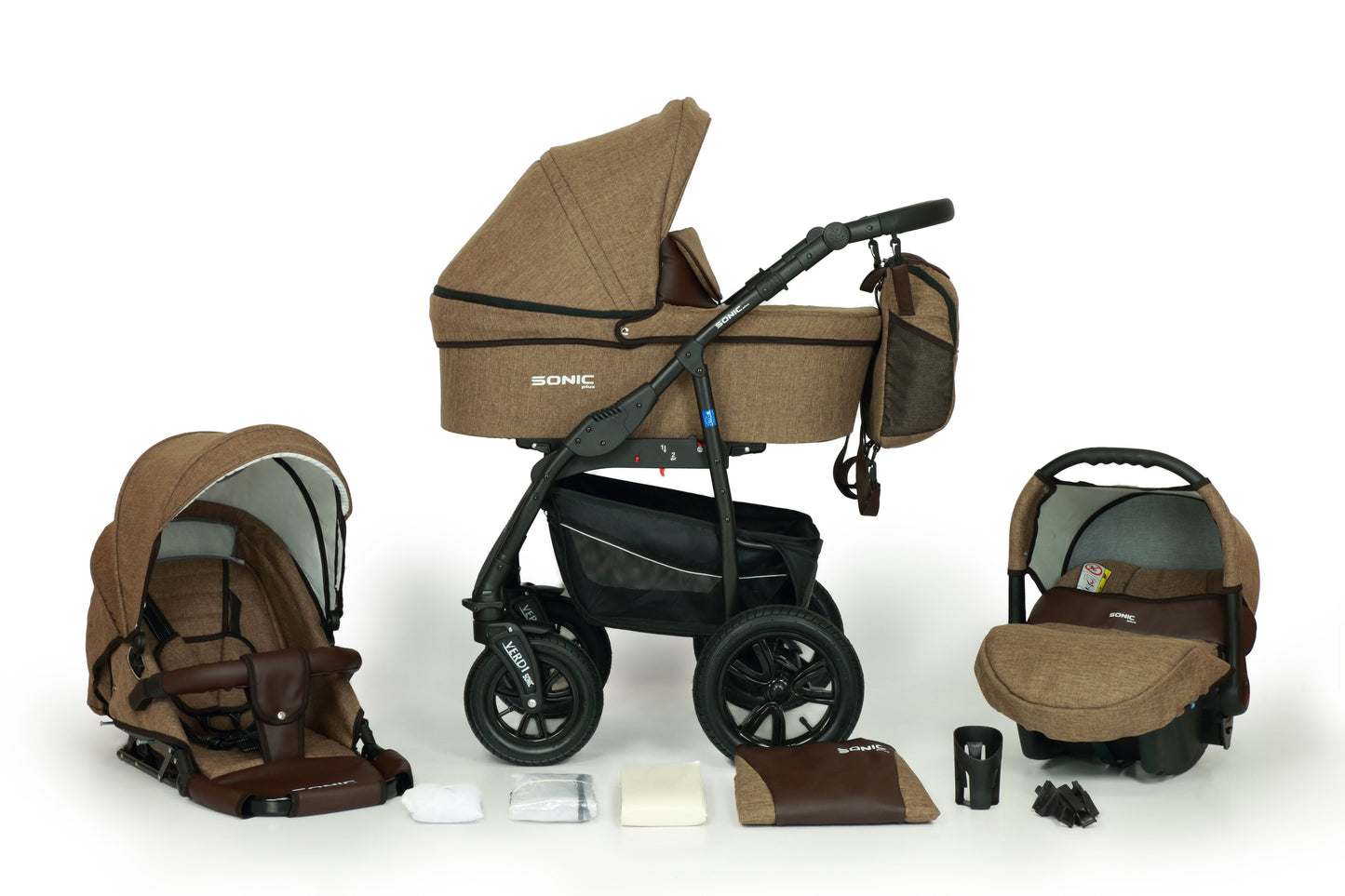 SONIC Stroller Plus 3in1 – 3in1 Baby Pram Stroller Travel System with Car Seat – LuxePram UK