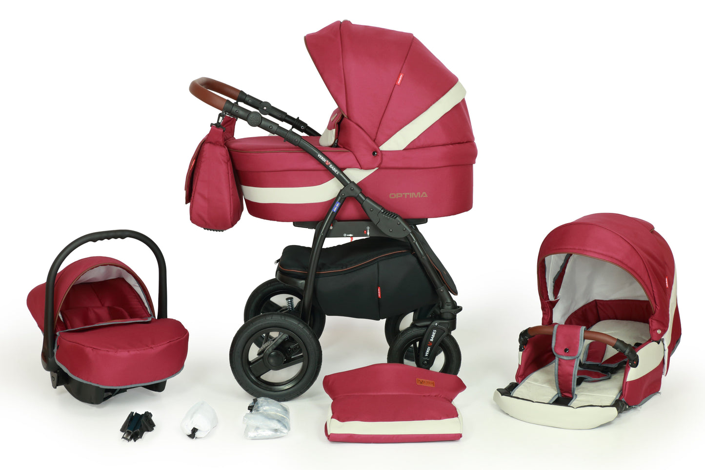 Optima Black Line Stroller 3in1 – 3in1 Baby Pram Stroller Travel System with Car Seat – LuxePram UK