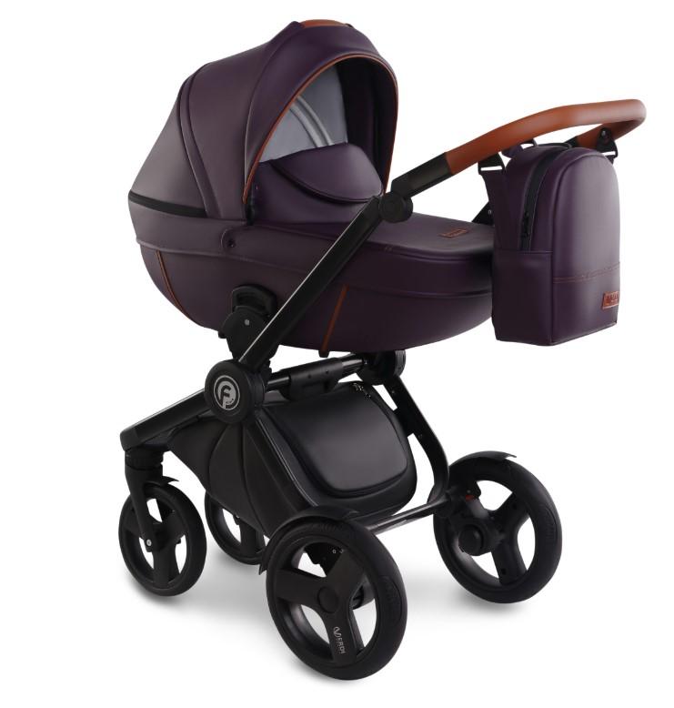 Futuro Stroller 3 in 1 Travel System 7 Deep Violet Eco Leather – 3in1 Baby Pram Stroller Travel System with Car Seat – LuxePram UK