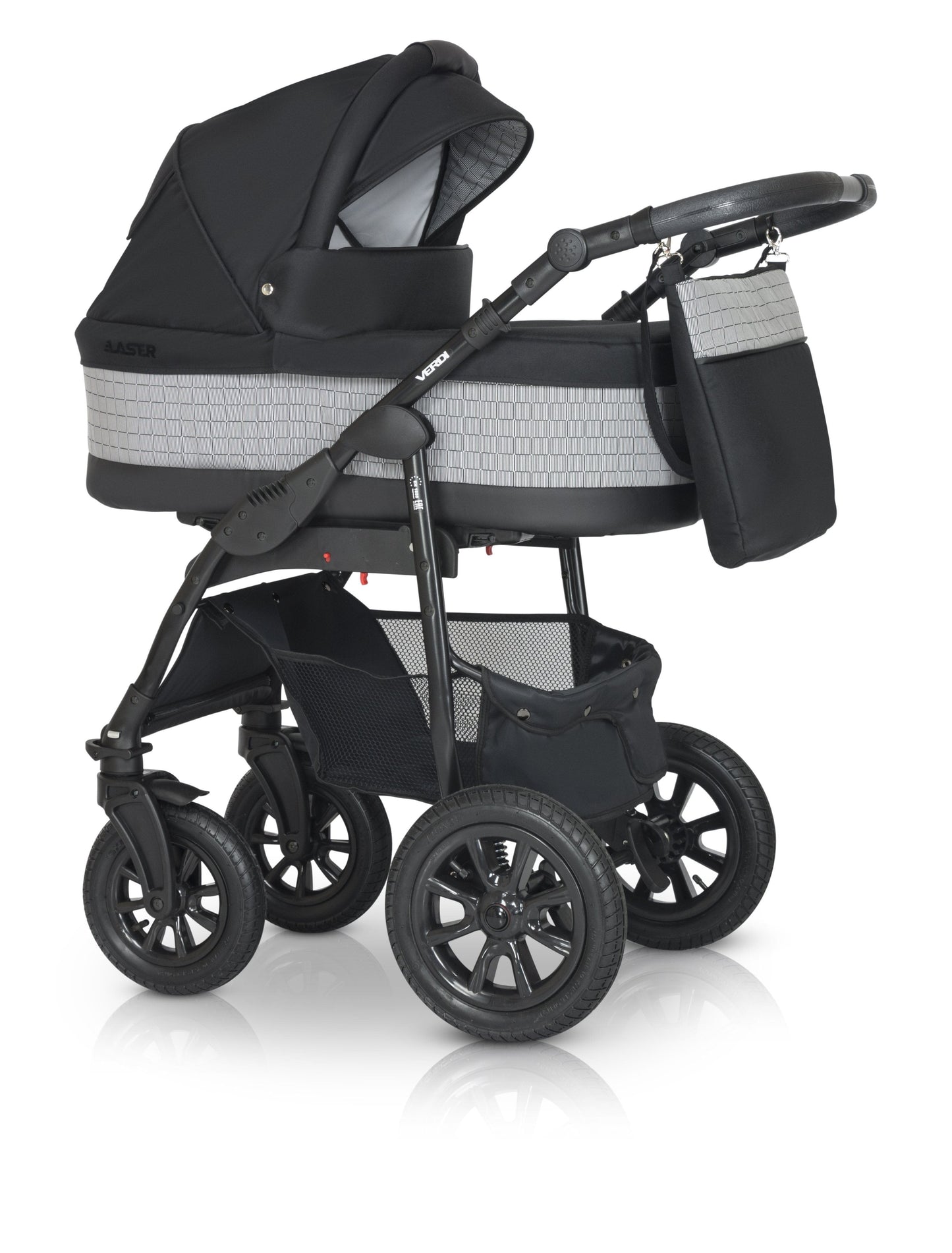 Laser Black Stroller 3in1 3 β 3in1 Baby Pram Stroller Travel System with Car Seat β LuxePram UK