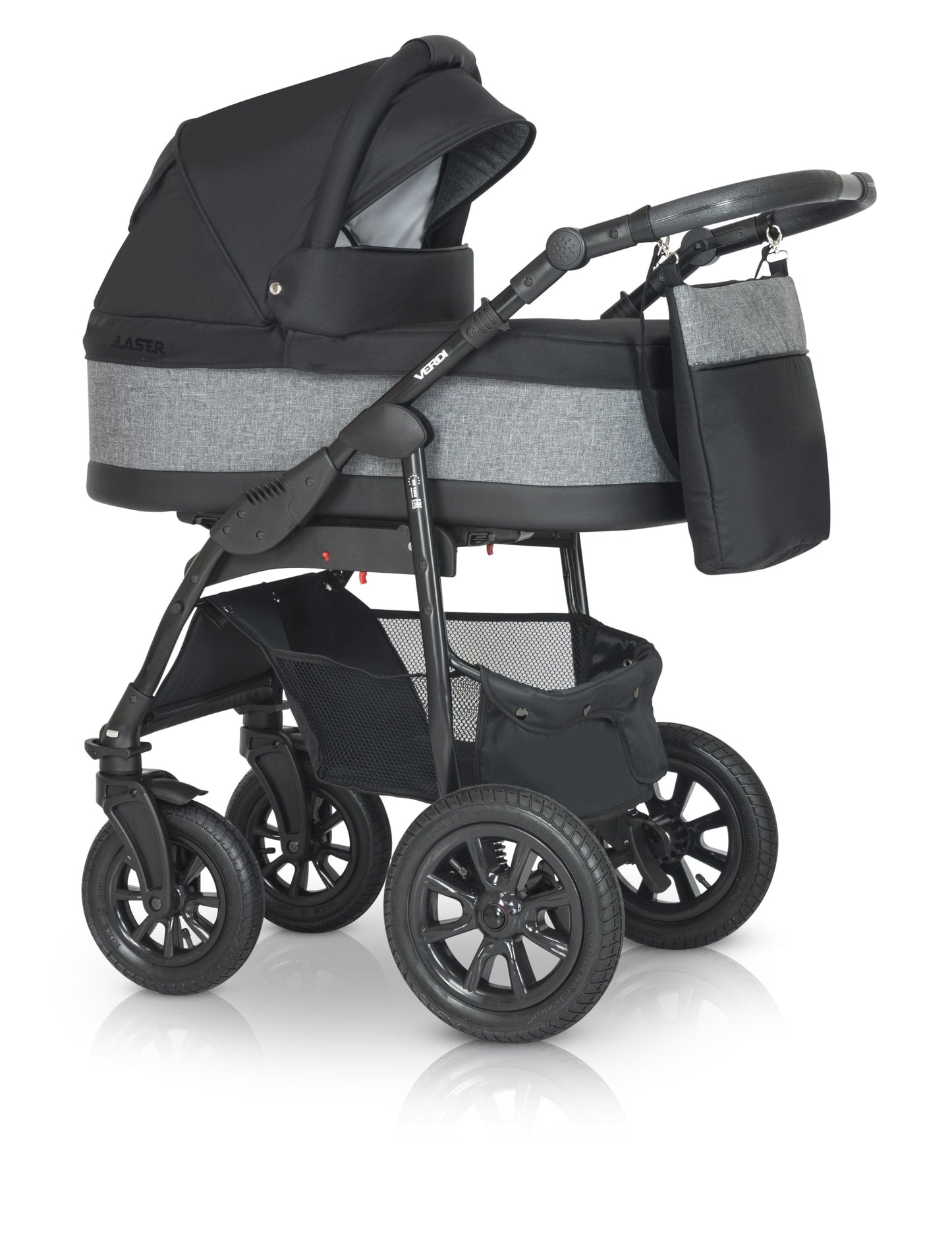 Laser Black Stroller 3in1 6 β 3in1 Baby Pram Stroller Travel System with Car Seat β LuxePram UK