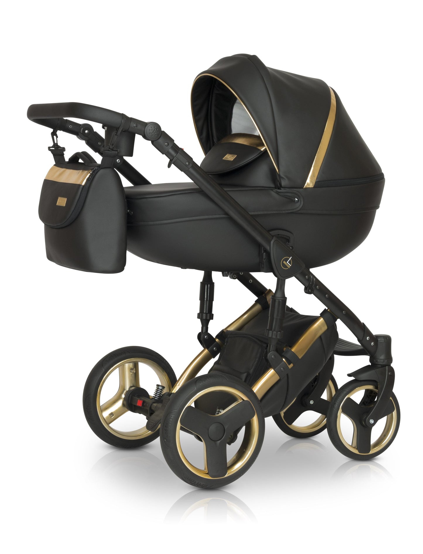 Mirage Limited Edition Stroller 3in1 2 Gold II Eco Leather – 3in1 Baby Pram Stroller Travel System with Car Seat – LuxePram UK
