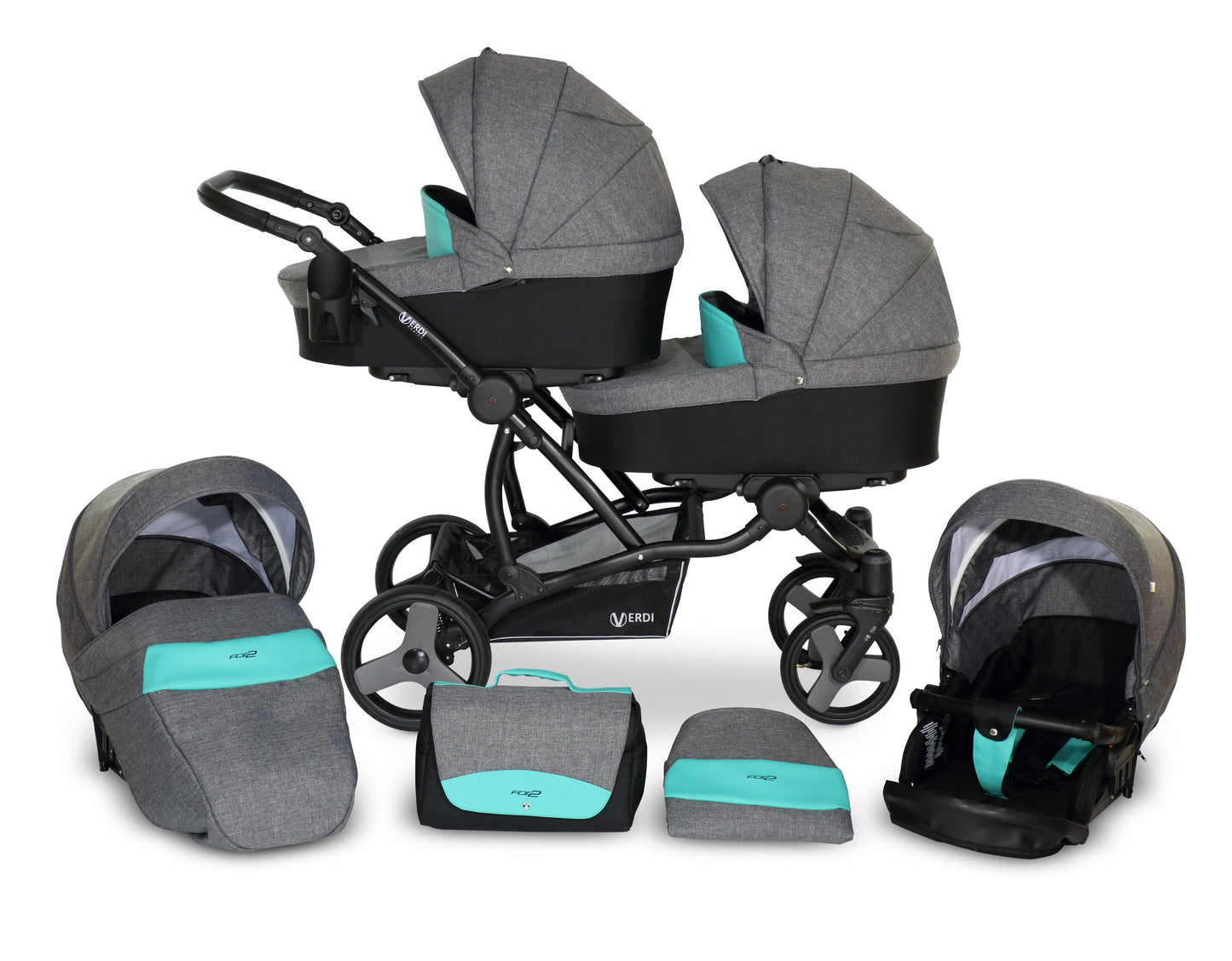 The For 2 Double buggy 3 in 1 | 2 in 1 1 3in1 – 3in1 Baby Pram Stroller Travel System with Car Seat – LuxePram UK