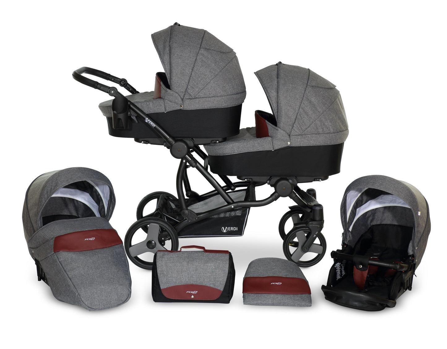The For 2 Double buggy 3 in 1 | 2 in 1 3 3in1 – 3in1 Baby Pram Stroller Travel System with Car Seat – LuxePram UK