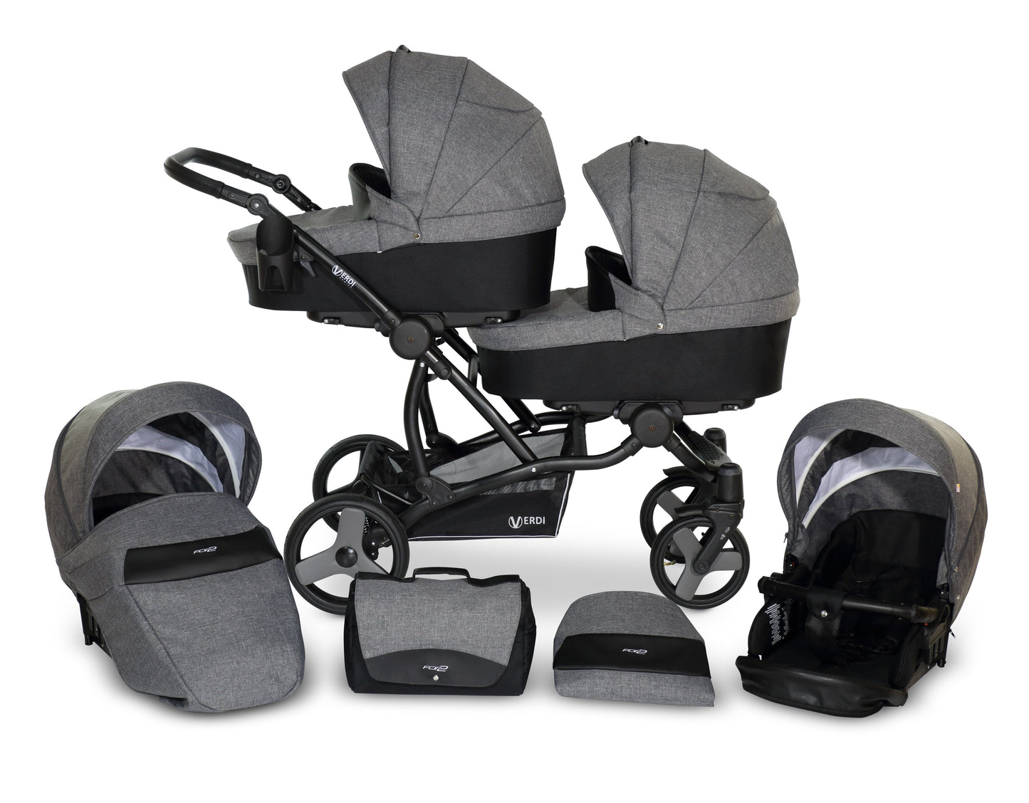 The For 2 Double buggy 3 in 1 | 2 in 1 4 3in1 – 3in1 Baby Pram Stroller Travel System with Car Seat – LuxePram UK