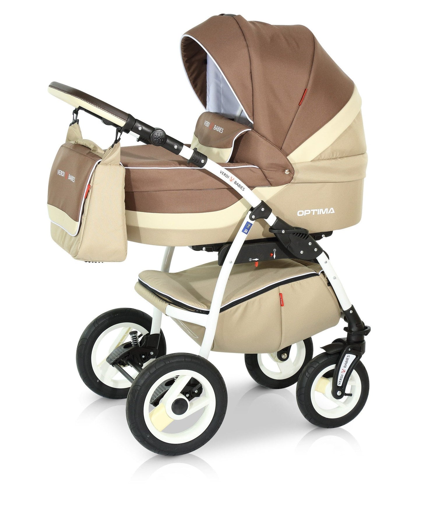 Optima Eco Line Stroller 3in1 4 Burly Wood – 3in1 Baby Pram Stroller Travel System with Car Seat – LuxePram UK