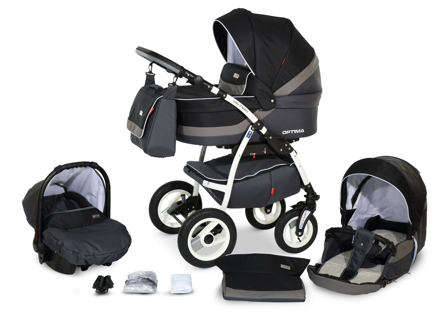Optima Eco Line Stroller 3in1 – 3in1 Baby Pram Stroller Travel System with Car Seat – LuxePram UK