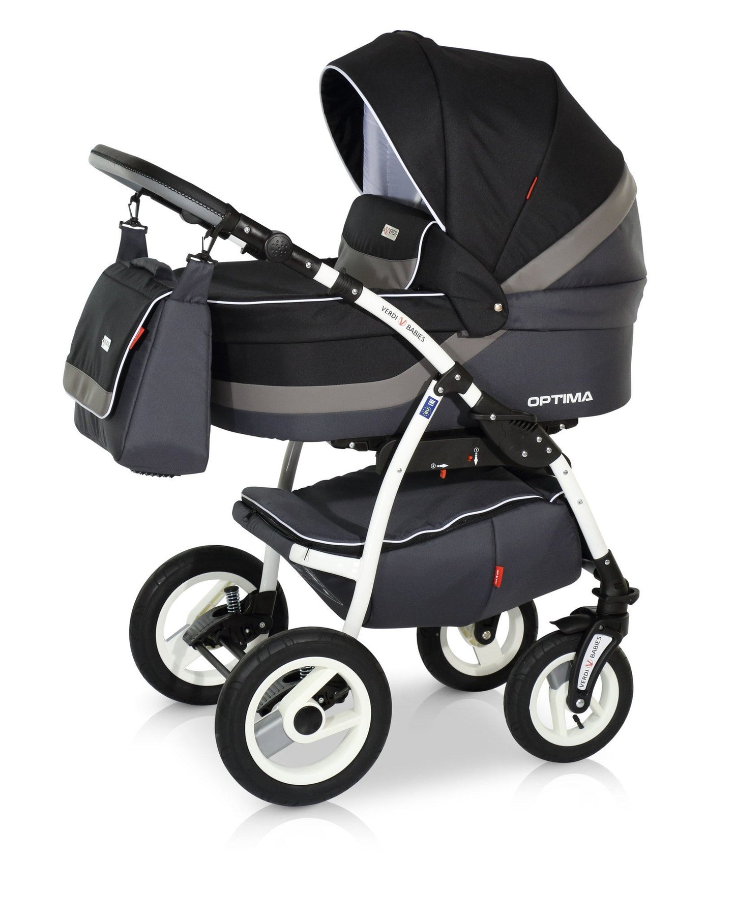 Optima Eco Line Stroller 3in1 11 Black Gray – 3in1 Baby Pram Stroller Travel System with Car Seat – LuxePram UK