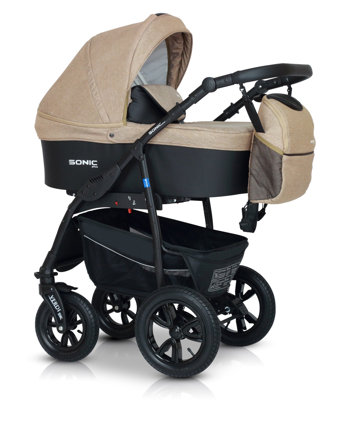 SONIC Stroller Plus 3in1 5 Linen Ecru + eco leather – 3in1 Baby Pram Stroller Travel System with Car Seat – LuxePram UK