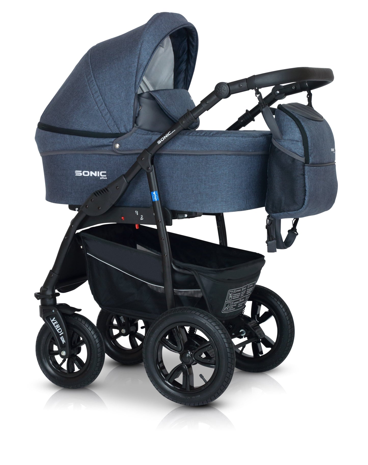 SONIC Stroller Plus 3in1 9 Linen Jeans – 3in1 Baby Pram Stroller Travel System with Car Seat – LuxePram UK
