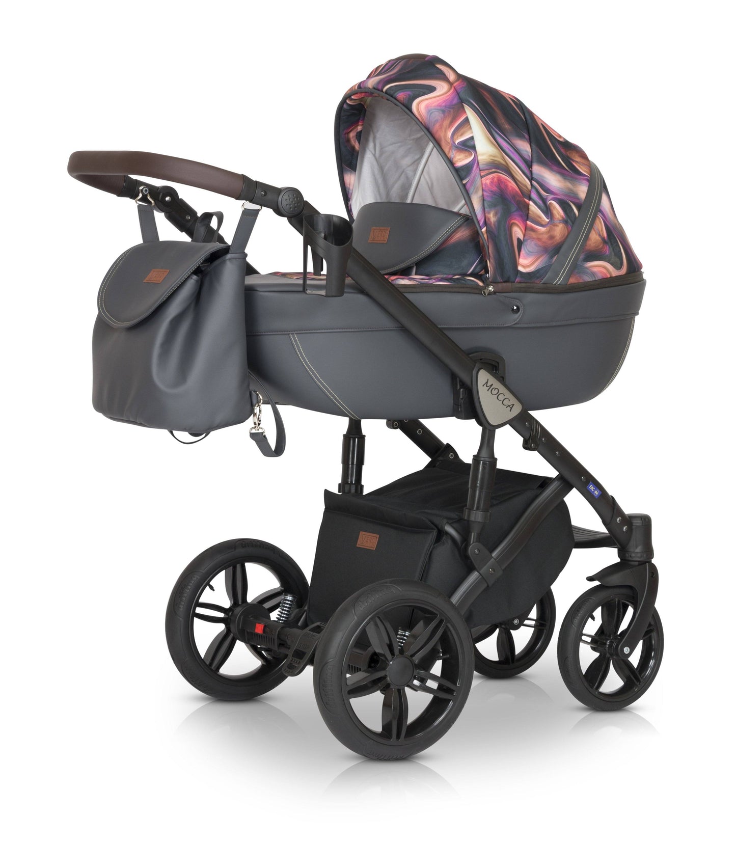 Mocca Stroller 3in1 11 Grey Jupiter Mosaic – 3in1 Baby Pram Stroller Travel System with Car Seat – LuxePram UK