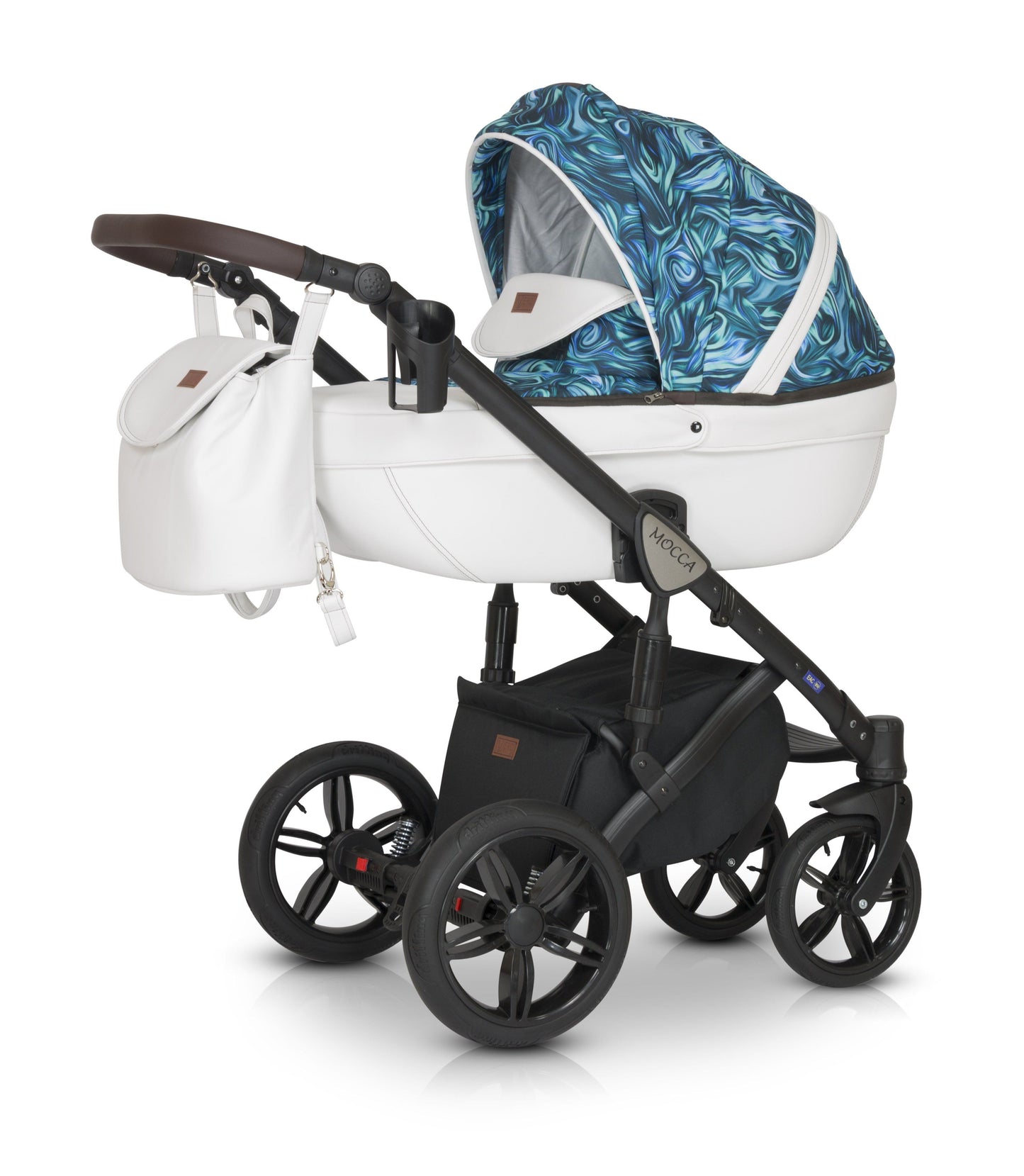 Mocca Stroller 3in1 13 White Ocean Mosaic – 3in1 Baby Pram Stroller Travel System with Car Seat – LuxePram UK