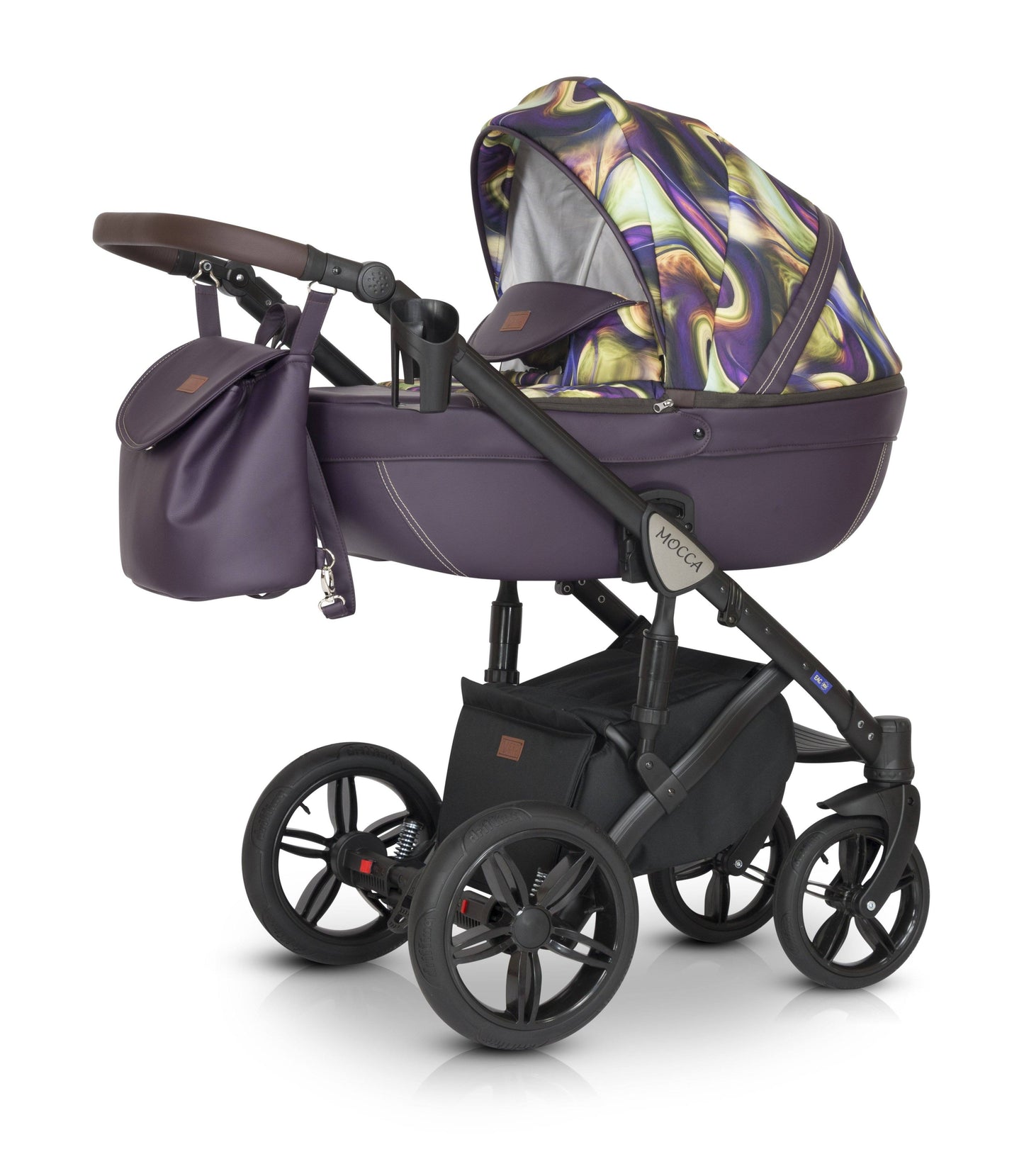 Mocca Stroller 3in1 9 Plum Purple Mosaic – 3in1 Baby Pram Stroller Travel System with Car Seat – LuxePram UK