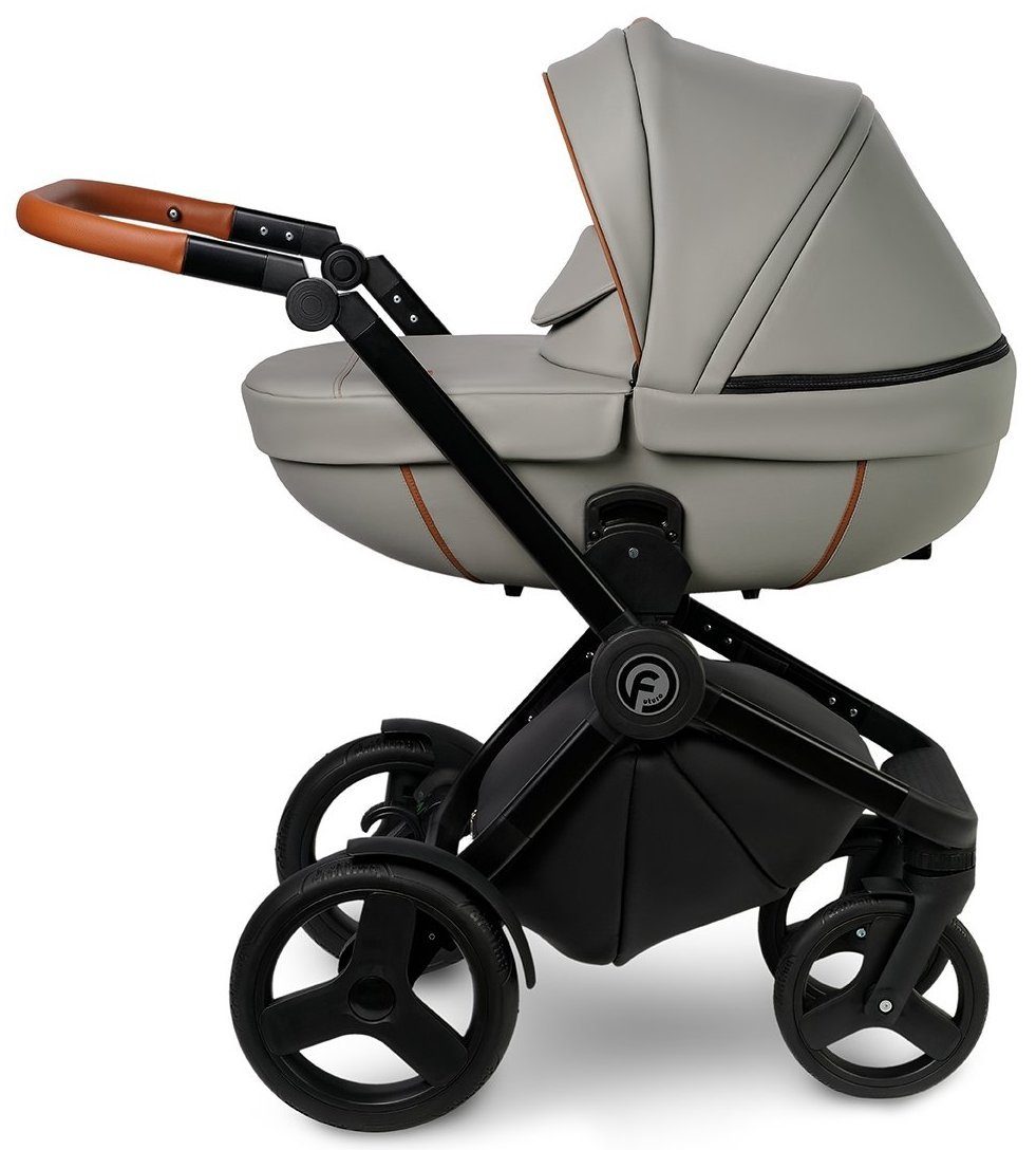 Futuro Stroller 3 in 1 Travel System 2 Stone Grey Eco Leather – 3in1 Baby Pram Stroller Travel System with Car Seat – LuxePram UK
