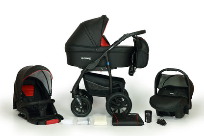 SONIC Stroller Plus 3in1 – 3in1 Baby Pram Stroller Travel System with Car Seat – LuxePram UK