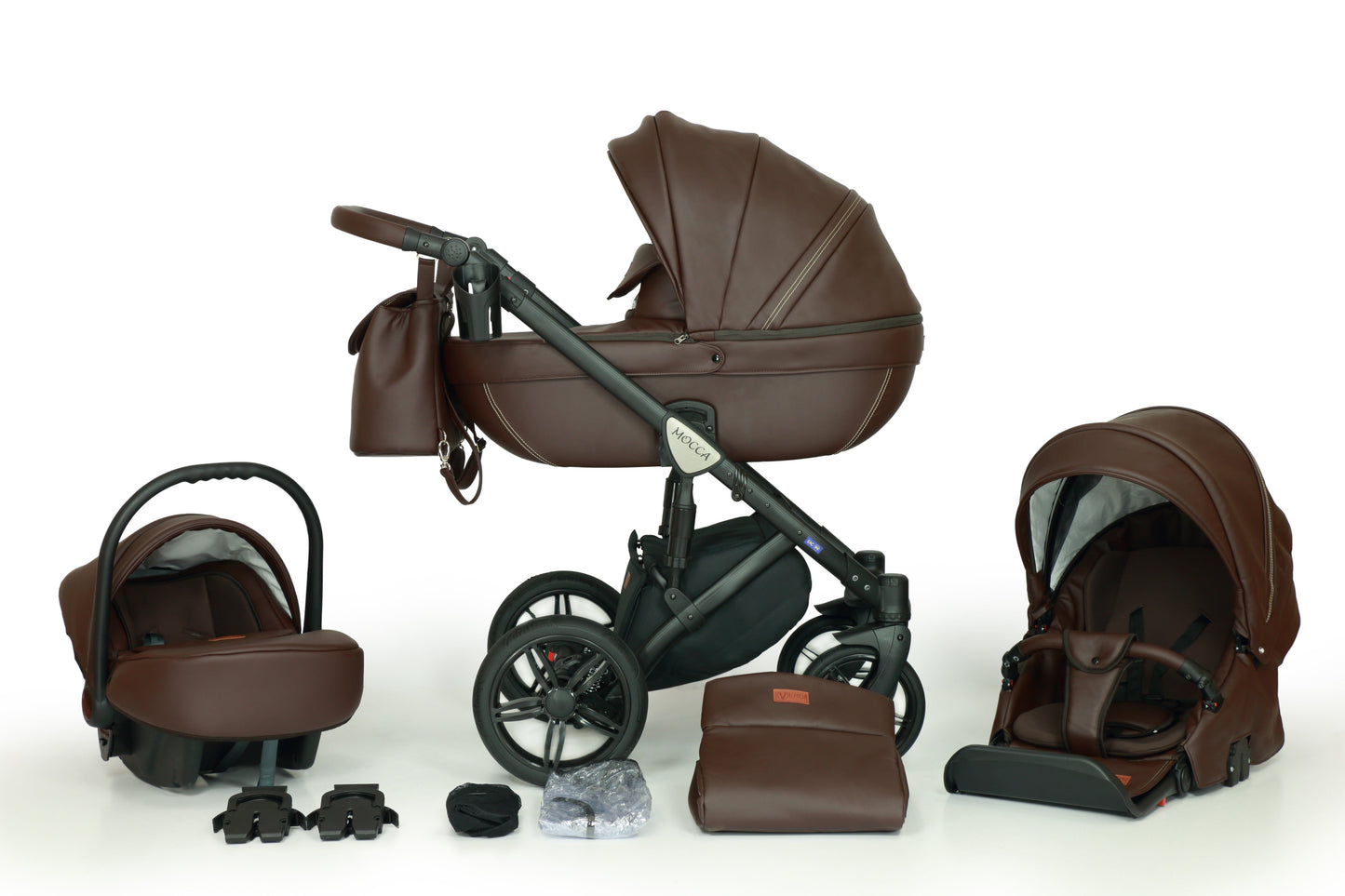 Mocca Stroller 3in1 – 3in1 Baby Pram Stroller Travel System with Car Seat – LuxePram UK
