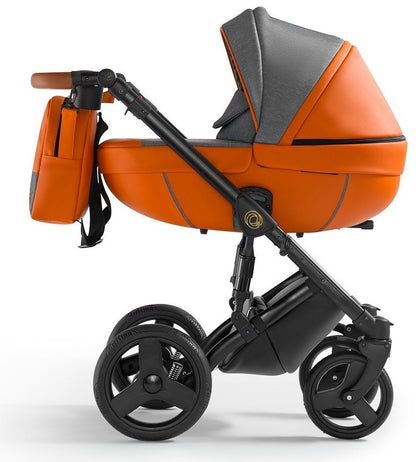 Orion Stroller 3in1 7 Orange Eco Leather – 3in1 Baby Pram Stroller Travel System with Car Seat – LuxePram UK
