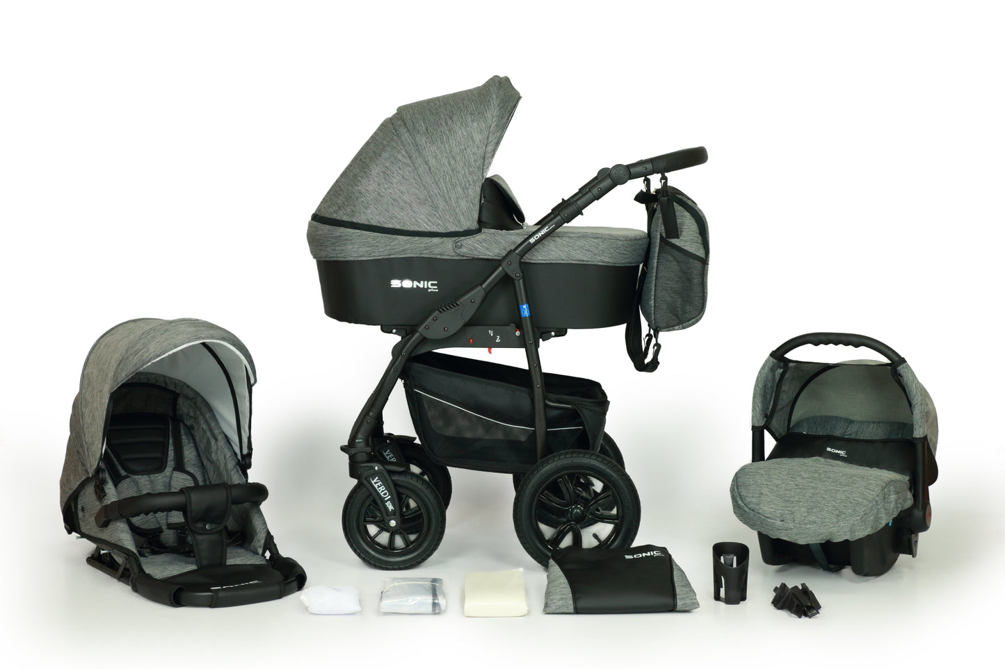 SONIC Stroller Plus 3in1 – 3in1 Baby Pram Stroller Travel System with Car Seat – LuxePram UK