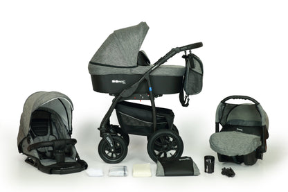 SONIC Stroller Plus 3in1 – 3in1 Baby Pram Stroller Travel System with Car Seat – LuxePram UK