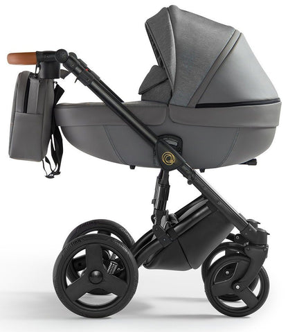 Orion Stroller 3in1 2 Dark Grey Eco Leather – 3in1 Baby Pram Stroller Travel System with Car Seat – LuxePram UK