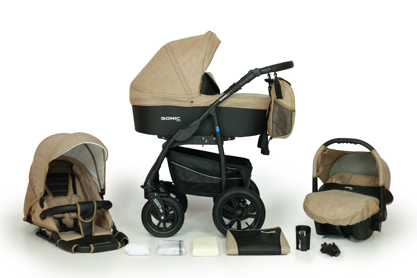 SONIC Stroller Plus 3in1 – 3in1 Baby Pram Stroller Travel System with Car Seat – LuxePram UK