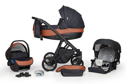 Melbu Stroller 3in1 – 3in1 Baby Pram Stroller Travel System with Car Seat – LuxePram UK