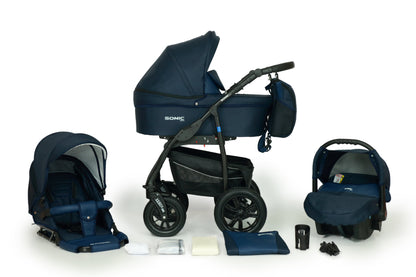 SONIC Stroller Plus 3in1 – 3in1 Baby Pram Stroller Travel System with Car Seat – LuxePram UK