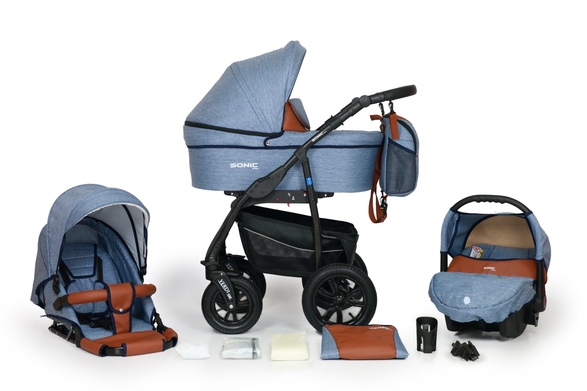 SONIC Stroller Plus 3in1 – 3in1 Baby Pram Stroller Travel System with Car Seat – LuxePram UK
