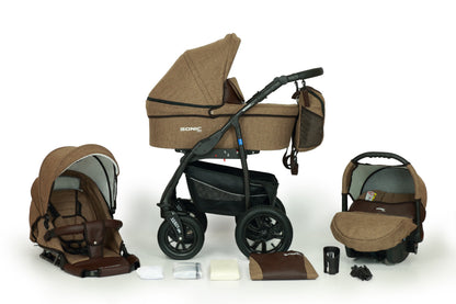 SONIC Stroller Plus 3in1 – 3in1 Baby Pram Stroller Travel System with Car Seat – LuxePram UK