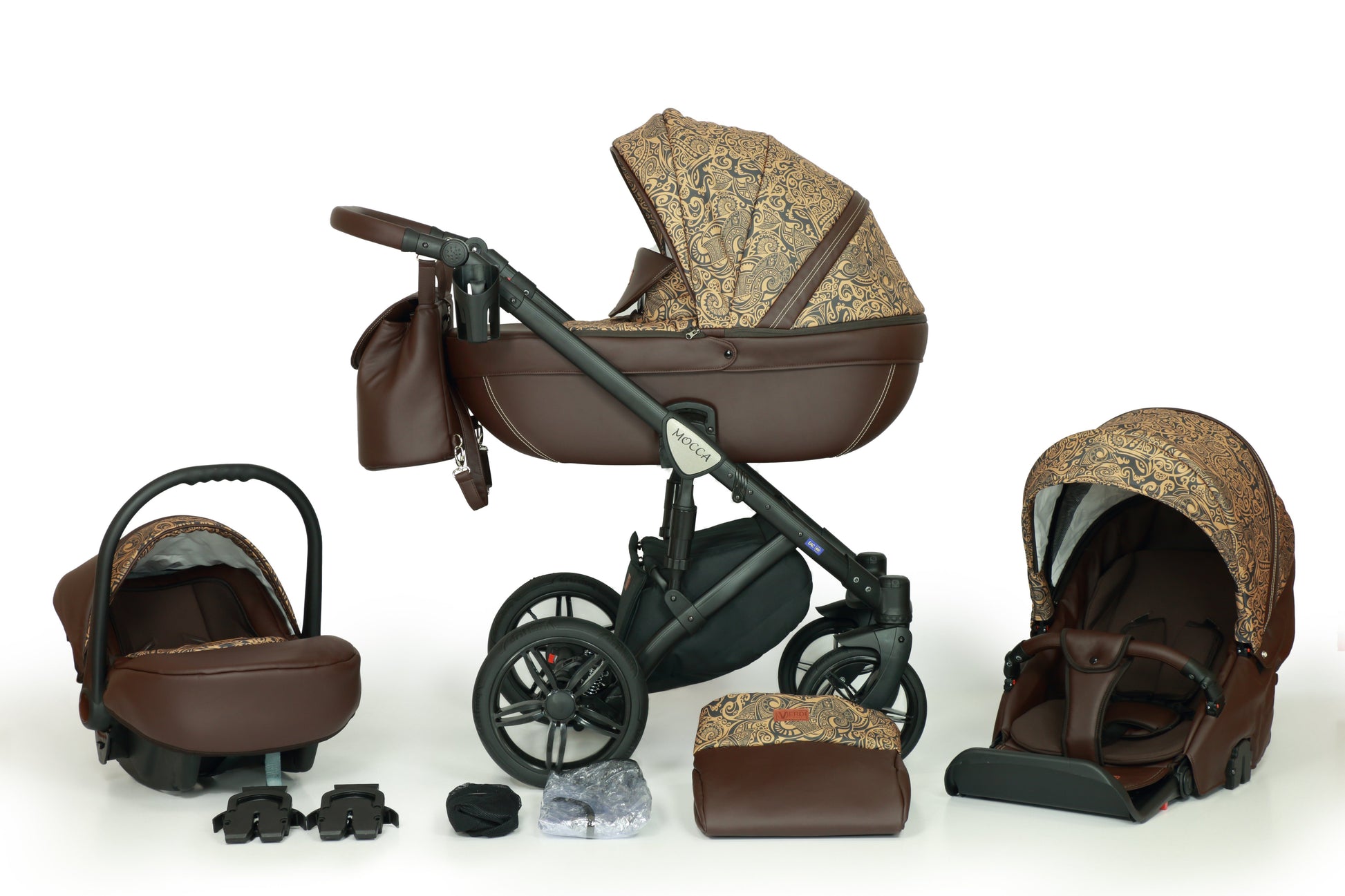 Mocca Stroller 3in1 – 3in1 Baby Pram Stroller Travel System with Car Seat – LuxePram UK