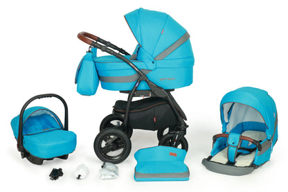 Optima Black Line Stroller 3in1 – 3in1 Baby Pram Stroller Travel System with Car Seat – LuxePram UK