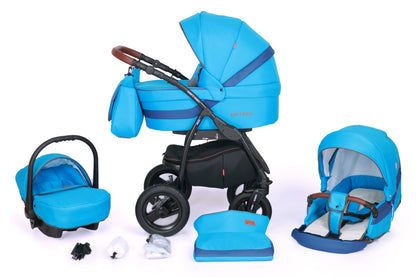 Optima Black Line Stroller 3in1 – 3in1 Baby Pram Stroller Travel System with Car Seat – LuxePram UK