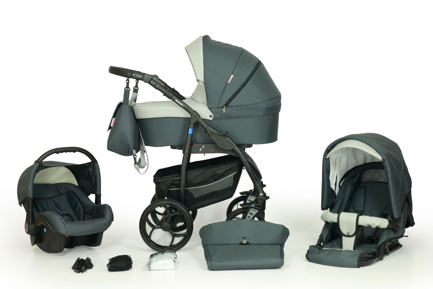 Max Plus Stroller 3in1 – 3in1 Baby Pram Stroller Travel System with Car Seat – LuxePram UK
