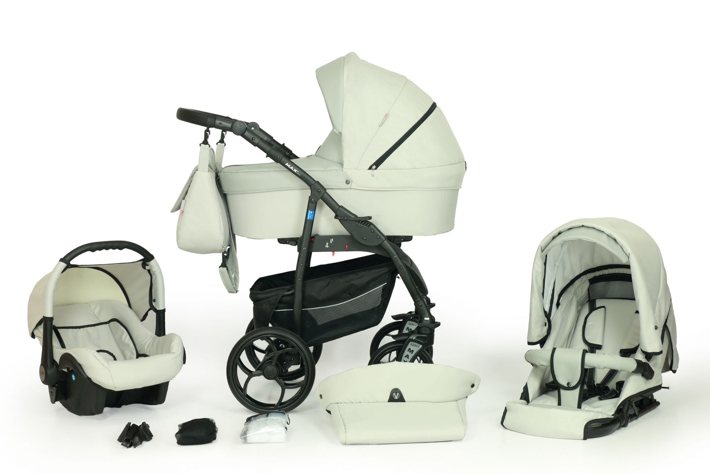 Max Plus Stroller 3in1 – 3in1 Baby Pram Stroller Travel System with Car Seat – LuxePram UK