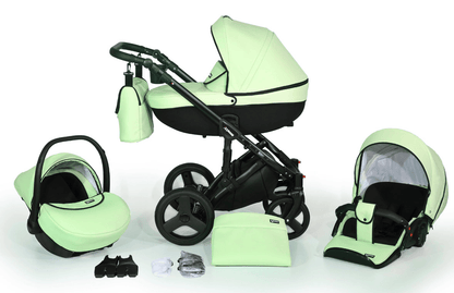 Mirage Livio Eco Premium Stroller 3in1 – 3in1 Baby Pram Stroller Travel System with Car Seat – LuxePram UK