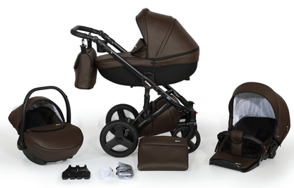 Mirage Livio Eco Premium Stroller 3in1 – 3in1 Baby Pram Stroller Travel System with Car Seat – LuxePram UK