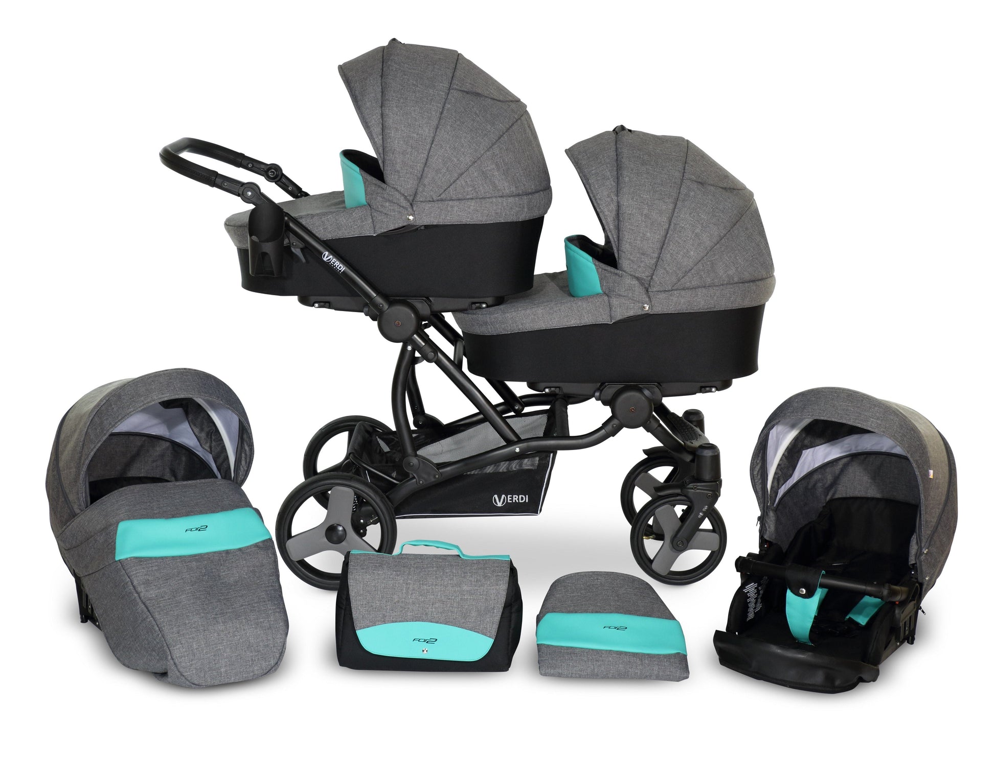 The For 2 Double buggy 3 in 1 | 2 in 1 1 3in1 – 3in1 Baby Pram Stroller Travel System with Car Seat – LuxePram UK