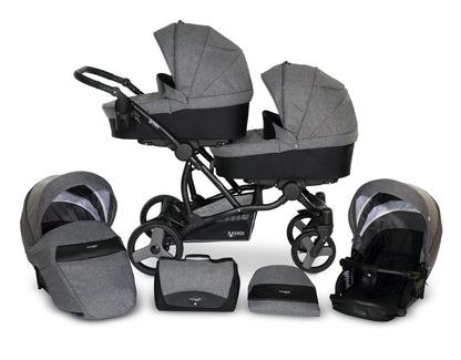 The For 2 Double buggy 3 in 1 | 2 in 1 4 3in1 – 3in1 Baby Pram Stroller Travel System with Car Seat – LuxePram UK