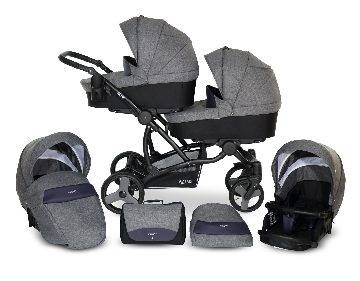 The For 2 Double buggy 3 in 1 | 2 in 1 6 3in1 – 3in1 Baby Pram Stroller Travel System with Car Seat – LuxePram UK