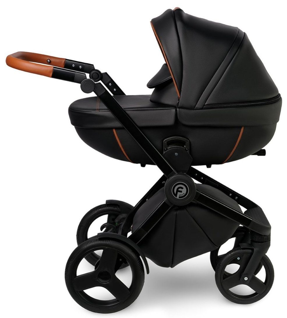 Futuro Stroller 3 in 1 Travel System 1 Cuba Black Eco Leather – 3in1 Baby Pram Stroller Travel System with Car Seat – LuxePram UK