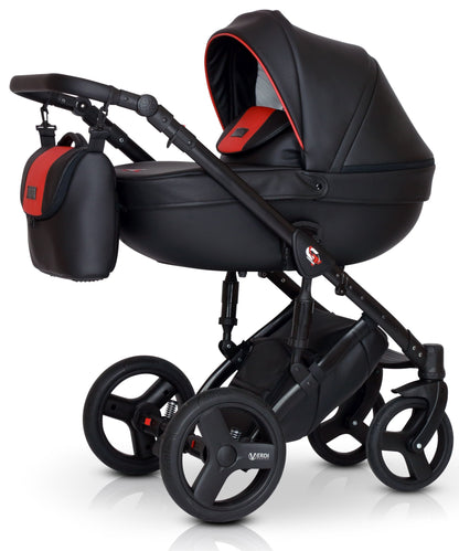 Mirage Limited Edition Stroller 3in1 3 GT Black Eco Leather – 3in1 Baby Pram Stroller Travel System with Car Seat – LuxePram UK