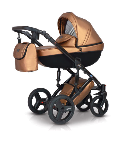 Mirage Limited Edition Stroller 3in1 1 Gold Eco Leather – 3in1 Baby Pram Stroller Travel System with Car Seat – LuxePram UK