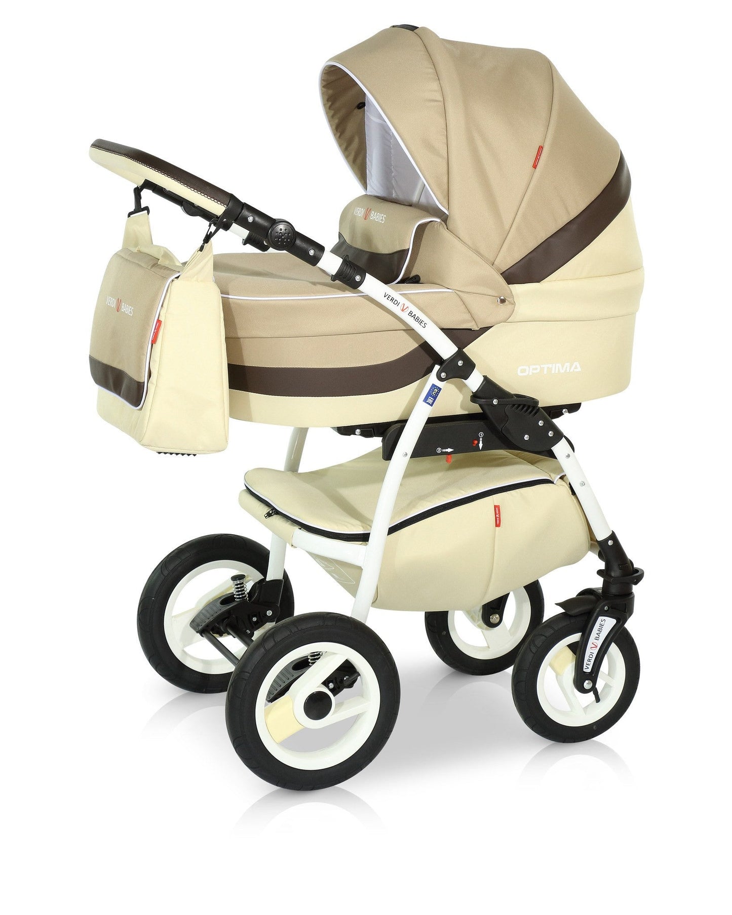 Optima Eco Line Stroller 3in1 2 Ivory – 3in1 Baby Pram Stroller Travel System with Car Seat – LuxePram UK