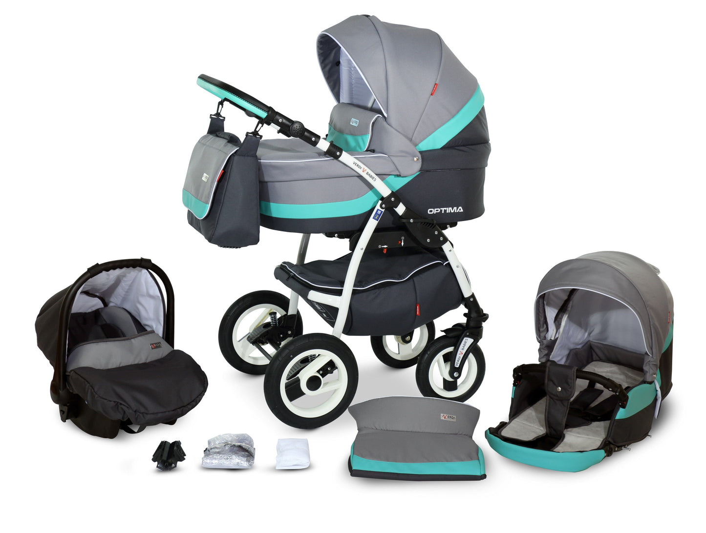 Optima Eco Line Stroller 3in1 – 3in1 Baby Pram Stroller Travel System with Car Seat – LuxePram UK