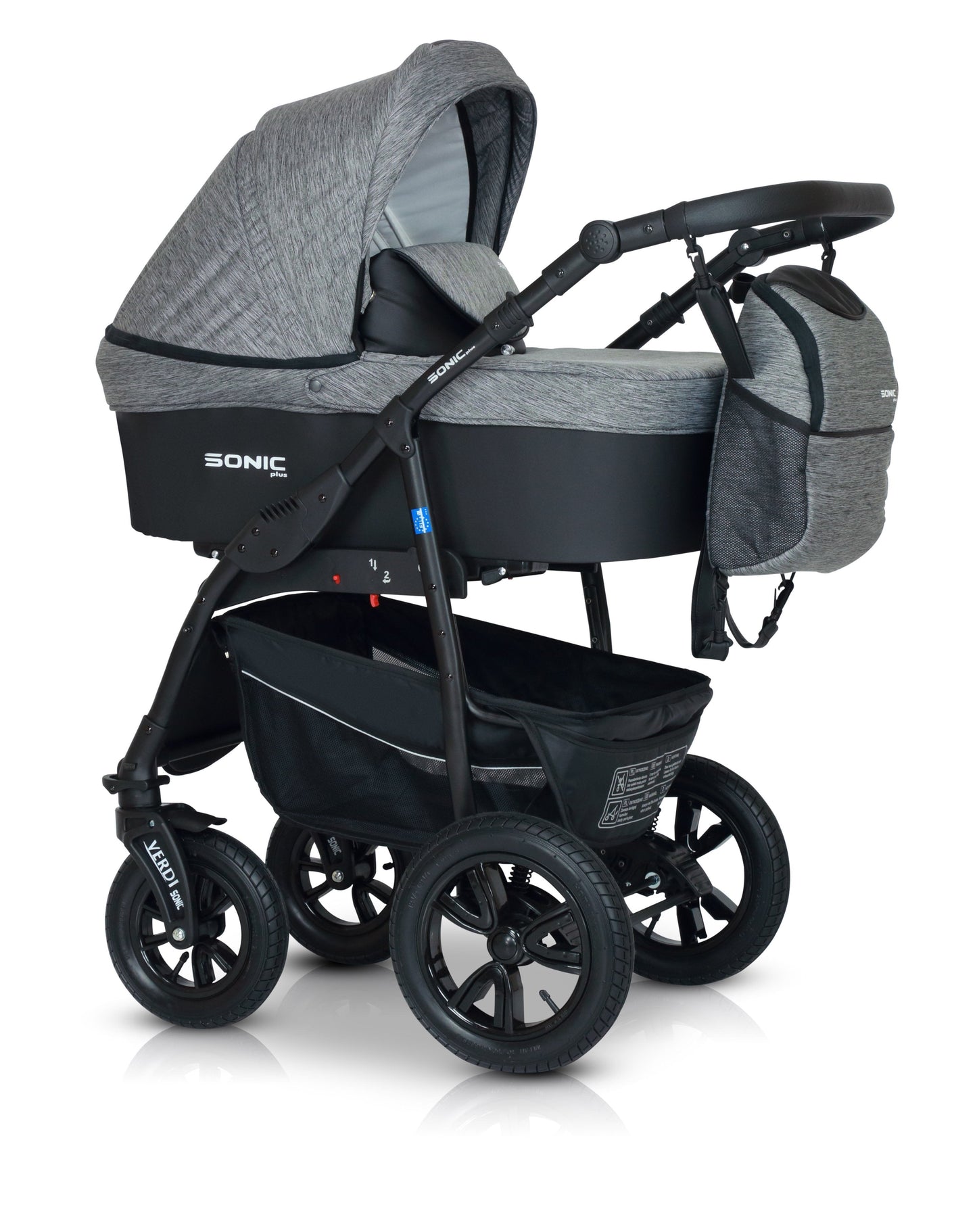 SONIC Stroller Plus 3in1 4 Linen Gray + eco leather – 3in1 Baby Pram Stroller Travel System with Car Seat – LuxePram UK