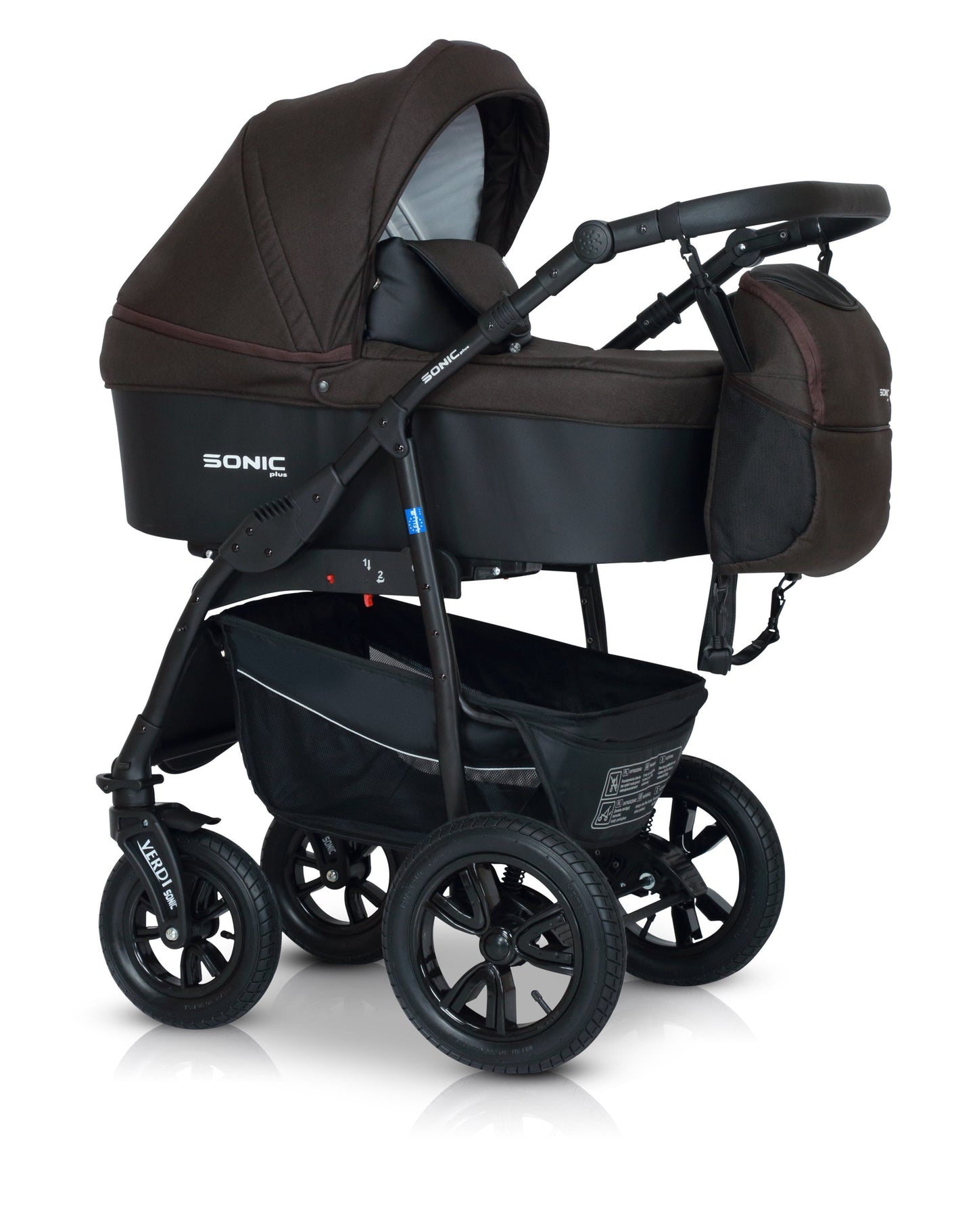 SONIC Stroller Plus 3in1 8 Linen Chocolate + eco leather – 3in1 Baby Pram Stroller Travel System with Car Seat – LuxePram UK