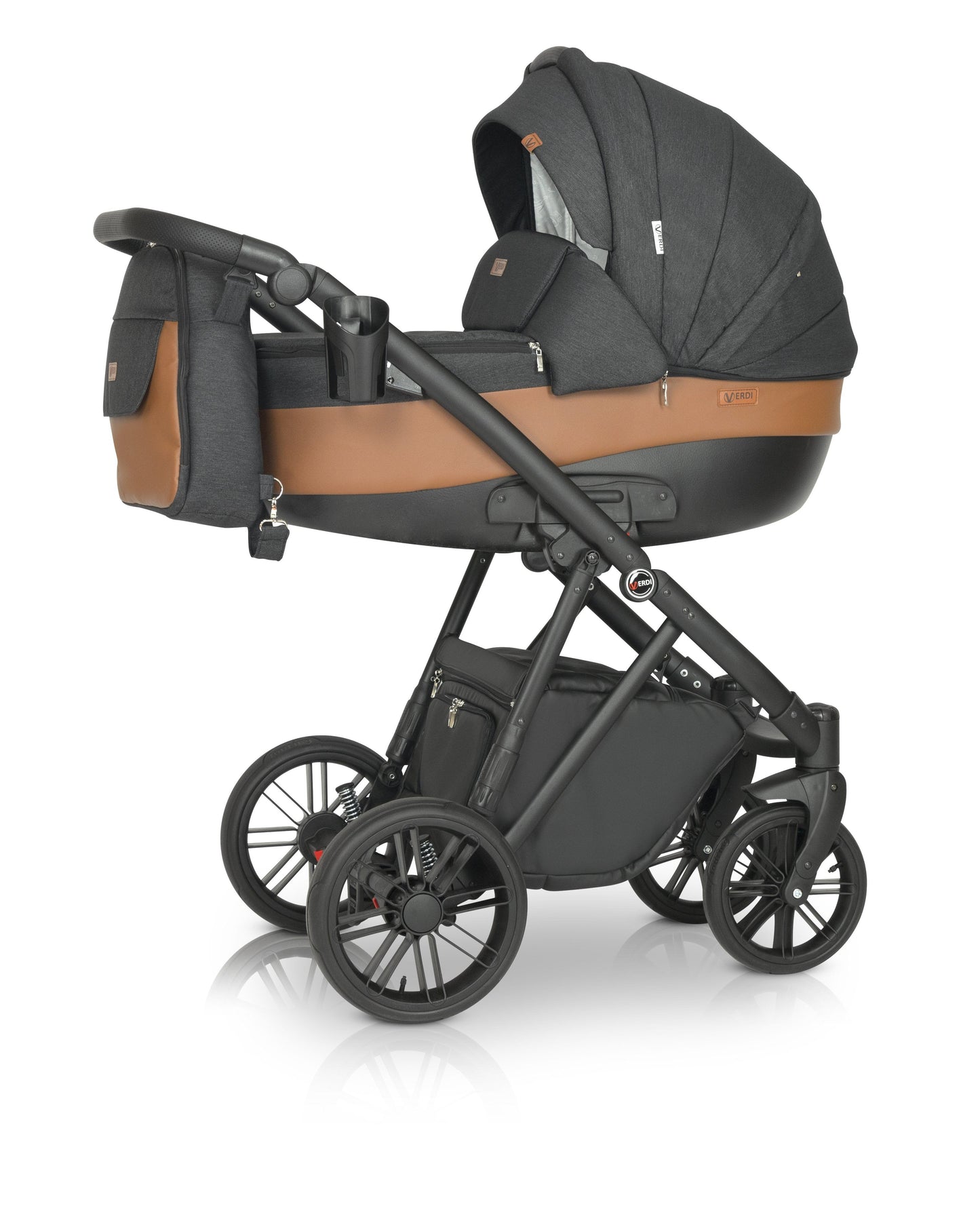 Melbu Stroller 3in1 7 Shadow and Brown – 3in1 Baby Pram Stroller Travel System with Car Seat – LuxePram UK