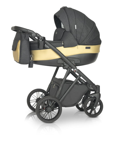 Melbu Stroller 3in1 11 Shadow and Gold – 3in1 Baby Pram Stroller Travel System with Car Seat – LuxePram UK
